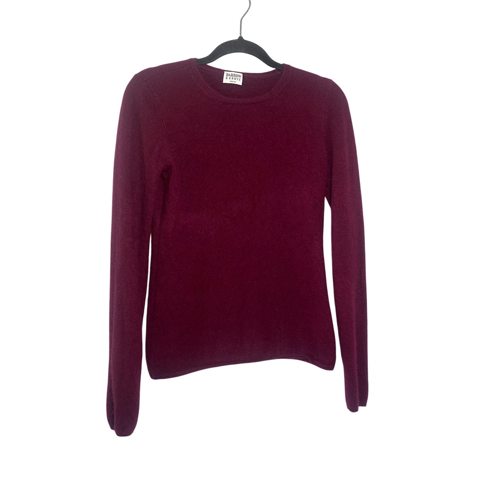 Barrow & Grove Womens Burgundy‎ 100% Cashmere Crewneck Sweater Medium Preppy